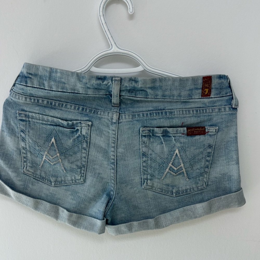 Mid Rise Denim Jeans Short 7 For All Mankind size 26 - Picture 5 of 10